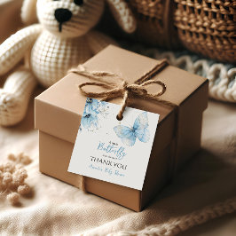 Etiquetas Para Recuerdos Boho Butterfly Wildflower Floral Blue Baby Shower