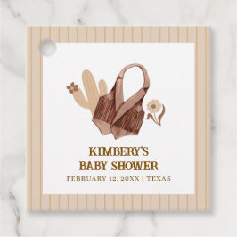 Etiquetas Para Recuerdos Boho Cactus Cowgirl Neutral ruso Baby Shower