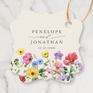 Etiquetas Para Recuerdos Boho de campo floral de flor silvestre de Moda rús
