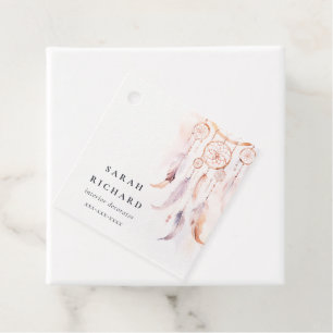 Etiquetas Para Recuerdos Boho Dreamcatcher Watercolor Lilac Rubor Peach