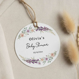Etiquetas Para Recuerdos Boho Floral Baby Shower tag Wildflower Watercolor