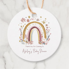 Etiquetas Para Recuerdos Boho Floral Rainbow Baby Shower Gracias