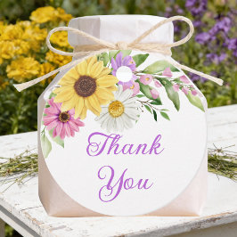 Etiquetas Para Recuerdos Boho Floral Sunflower Daisy Wedding Thank You