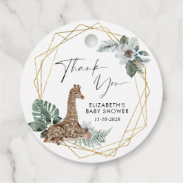 Etiquetas Para Recuerdos Boho Giraffe Watercolor Baby Shower Gracias