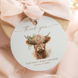 Etiquetas Para Recuerdos Boho Highland Cow Neutral Baby Shower para parejas