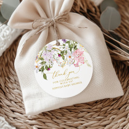Etiquetas Para Recuerdos Boho Lilac Wildflowers Baby Shower