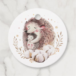 Etiquetas Para Recuerdos Boho Mami and Baby Hedgehog Baby Shower Gracias