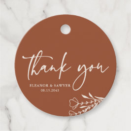Etiquetas Para Recuerdos Boho Minimalista Bouquet Terracotta Gracias