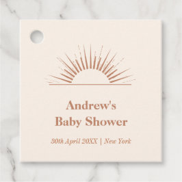 Etiquetas Para Recuerdos Boho Minimalista neutral Sunshine Baby Shower