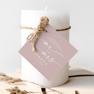 Etiquetas Para Recuerdos Boho Moda Dusty Rosa Pink Sr y Sra Boda