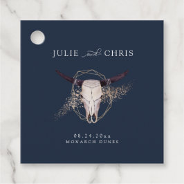 Etiquetas Para Recuerdos Boho Moda Steer Skull Boda