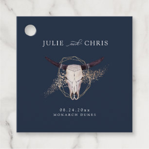 Etiquetas Para Recuerdos Boho Moda Steer Skull Boda