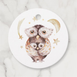 Etiquetas Para Recuerdos Boho Mommy and Baby Owl Woodland Baby Shower