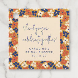 Etiquetas Para Recuerdos Boho Mostaza Azul Floral Despedida de Soltera Agra