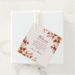 Etiquetas Para Recuerdos Boho Naranja quemado moderno Terracotta Boda flora