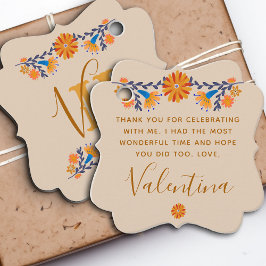 Etiquetas Para Recuerdos Boho Occidental floral mexicano monogramado