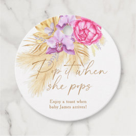 Etiquetas Para Recuerdos Boho pampas hierba - Bebé ducha Pop it