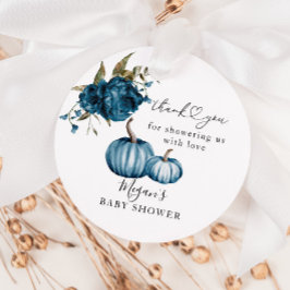 Etiquetas Para Recuerdos Boho Pumpkin Blue Floral Baby Shower