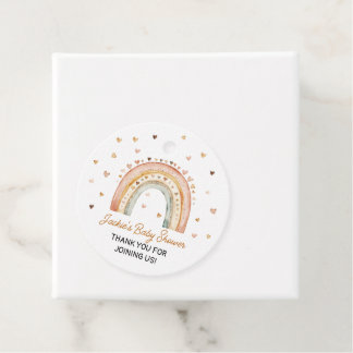 Etiquetas Para Recuerdos Boho Rainbow Watercolor Baby Shower