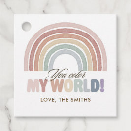 Etiquetas Para Recuerdos Boho Rainbow You Color My World Valentine Gift Tag