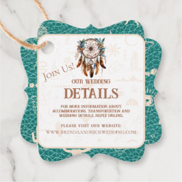 Etiquetas Para Recuerdos Boho Ranch Wild West Faux Leather Turquoise Detall