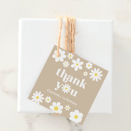 Etiquetas Para Recuerdos Boho Retro Daisy Primer Cumpleaños