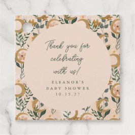 Etiquetas Para Recuerdos Boho Rubor Personalizado de la Luna Botánica Baby 