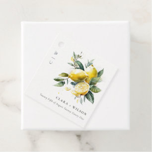 Etiquetas Para Recuerdos Boho Rustic Watercolor Yellow Lemon Garden Wedding