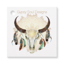 Boho Skull con plumas