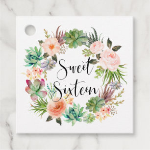 Etiquetas Para Recuerdos Boho Suculenta Wreath Floral Dulce