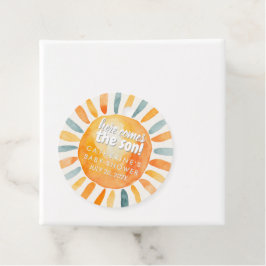 Etiquetas Para Recuerdos Boho Sunshine Here come the son Baby Shower