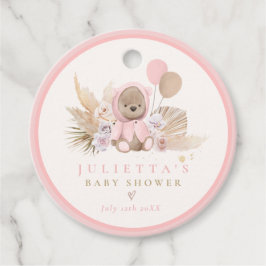 Etiquetas Para Recuerdos Boho Teddy Bear Rosa Teddy Bear Regalo Baby Shower