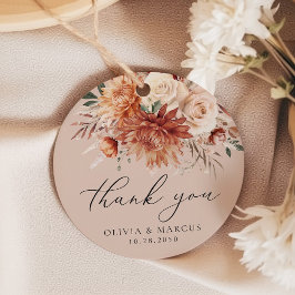 Etiquetas Para Recuerdos Boho Terracotta Dahlia Rosa Boda Gracias