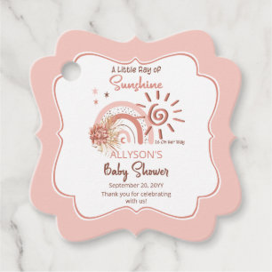 Etiquetas Para Recuerdos Boho Un pequeño rayo de luz solar Chica Baby Showe