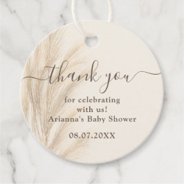 Etiquetas Para Recuerdos Boho verano pampas hierba acuarela Gracias bebé