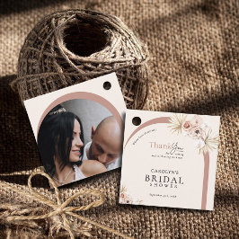 Etiquetas Para Recuerdos Boho Watercolor Floral Arch Foto Ducha de novia