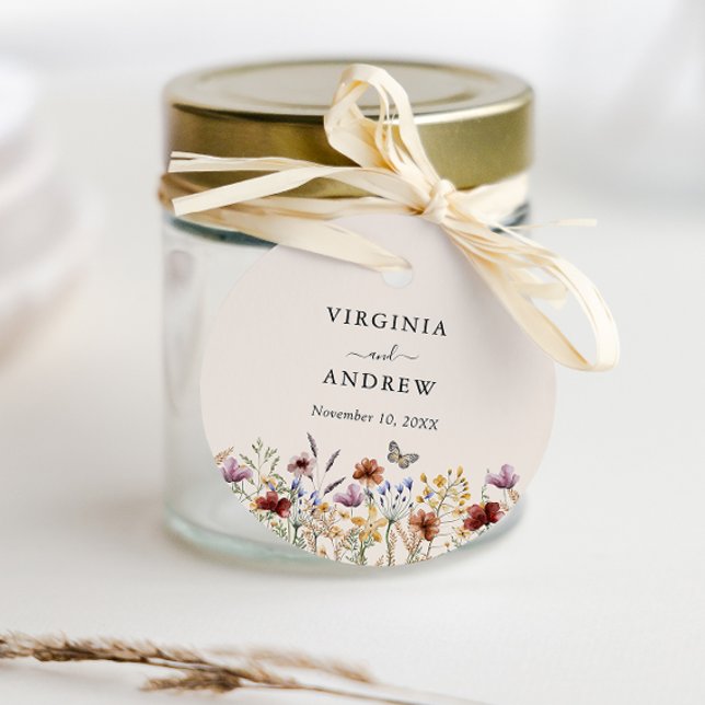 Etiquetas Para Recuerdos Boho Wildflower (Boho Wildflower Favor Tags
)