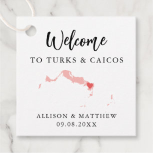 Etiquetas Para Recuerdos Bolsa de bienvenida de cualquier Boda de color Tur
