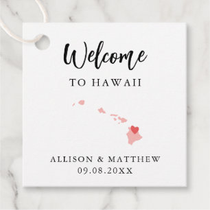 Etiquetas Para Recuerdos Bolsa de bienvenida de cualquier Boda hawaiano de