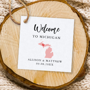 Etiquetas Para Recuerdos Bolsa de bienvenida de cualquier Boda Michigan