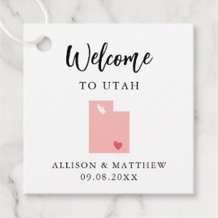 Etiquetas Para Recuerdos Bolsa de bienvenida de cualquier Boda Utah color