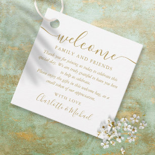 Etiquetas Para Recuerdos Bolsa de regalo de bienvenida de boda con letra do