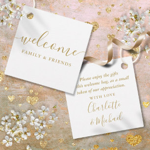 Etiquetas Para Recuerdos Bolsa de regalo de bienvenida de bodas con guión d