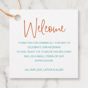 Etiquetas Para Recuerdos Bolsa de regalo de bienvenida para Boda de escritu
