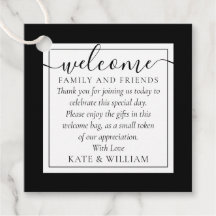 Bolsa de regalo de bienvenida para boda en blanco 