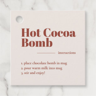 Etiquetas Para Recuerdos Bomba de cacao caliente Favor de bomba de chocolat