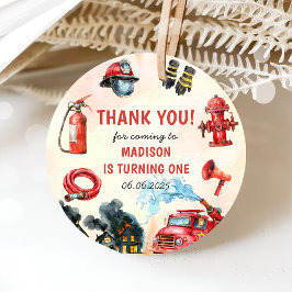 Etiquetas Para Recuerdos Bombero de camión Fiesta de cumpleaños