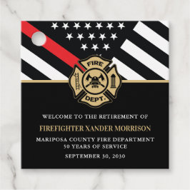 Etiquetas Para Recuerdos Bombero del Departamento de Bomberos Jubilación