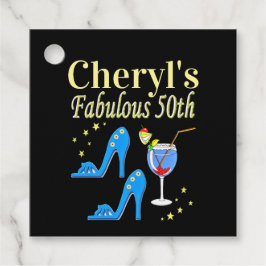 ETIQUETAS PARA RECUERDOS BONITO DISEÑO AZUL 50 DE CUMPLEAÑOS