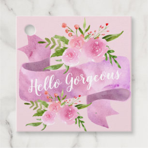 Etiquetas Para Recuerdos Bonito Girly Moda Floral Rubor Rosa Hola preciosa